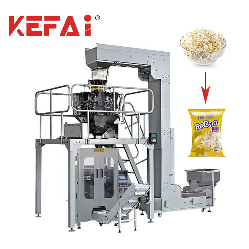 Màquina d'embalatge de crispetes de blat de moro amb pesadora multicapçal KEFAI
