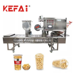 Màquina d'embalatge de segellat per farcir tasses de crispetes KEFAI